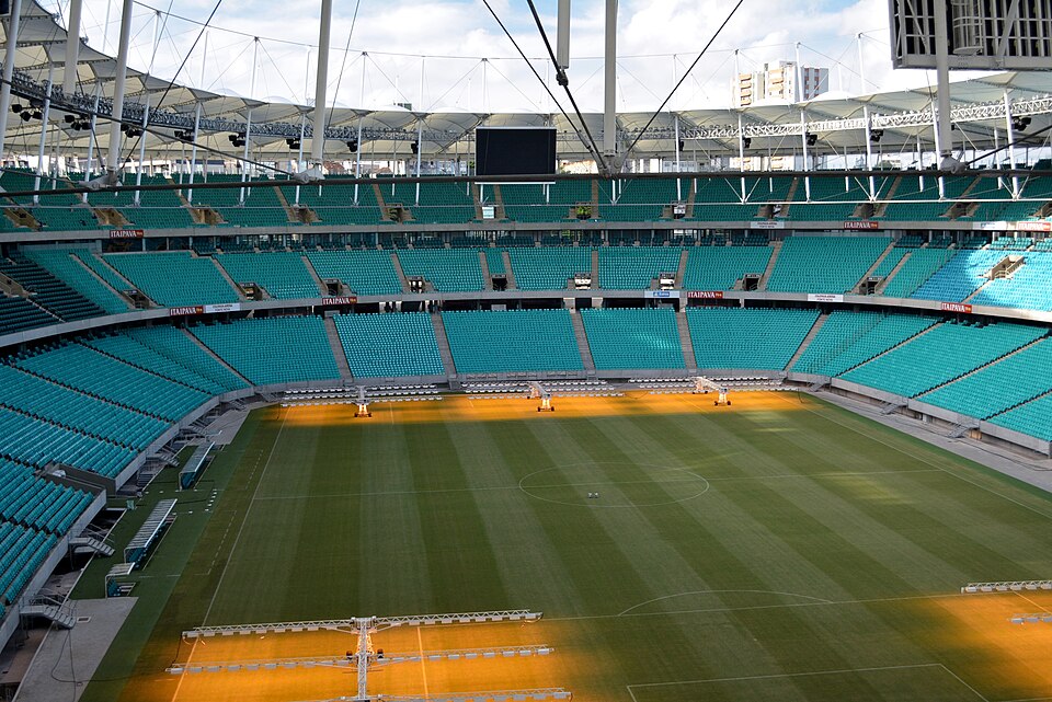 Vista interior del estadio Arena Fonte Nova en Salvador, Bahia